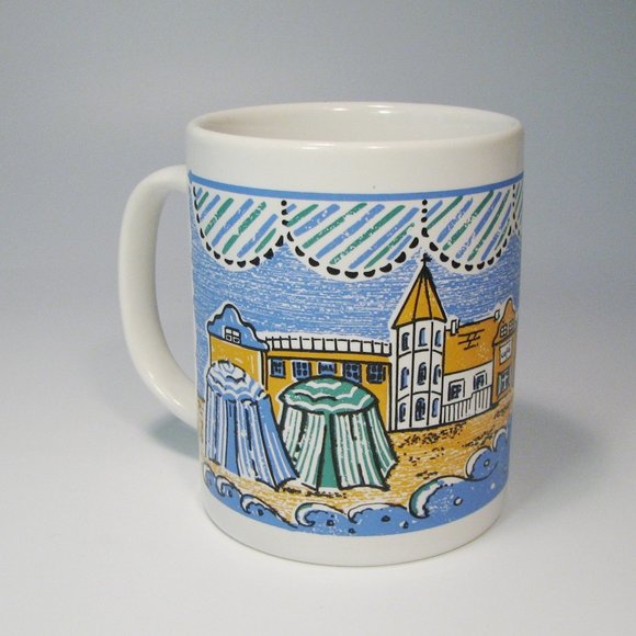 Hotel De La Mer Tel Aviv Beach Coffee Mug Cup Cafe Cabana Israel 10 Oz - Picture 2 of 4